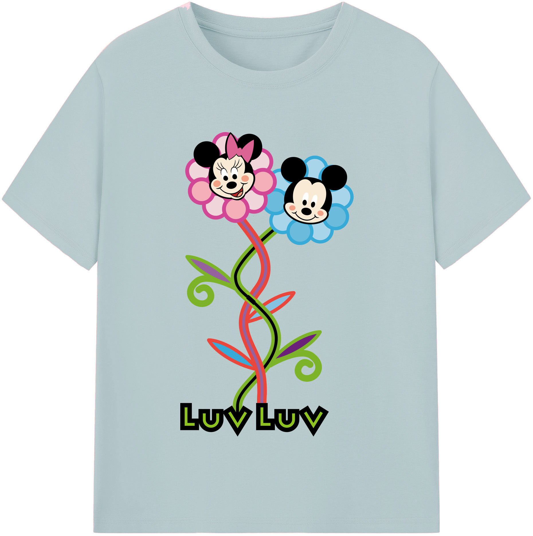 （画像用） ミッキーマウス Mickey Mouse 綿100％半袖Tシャツ（フロントプリント）